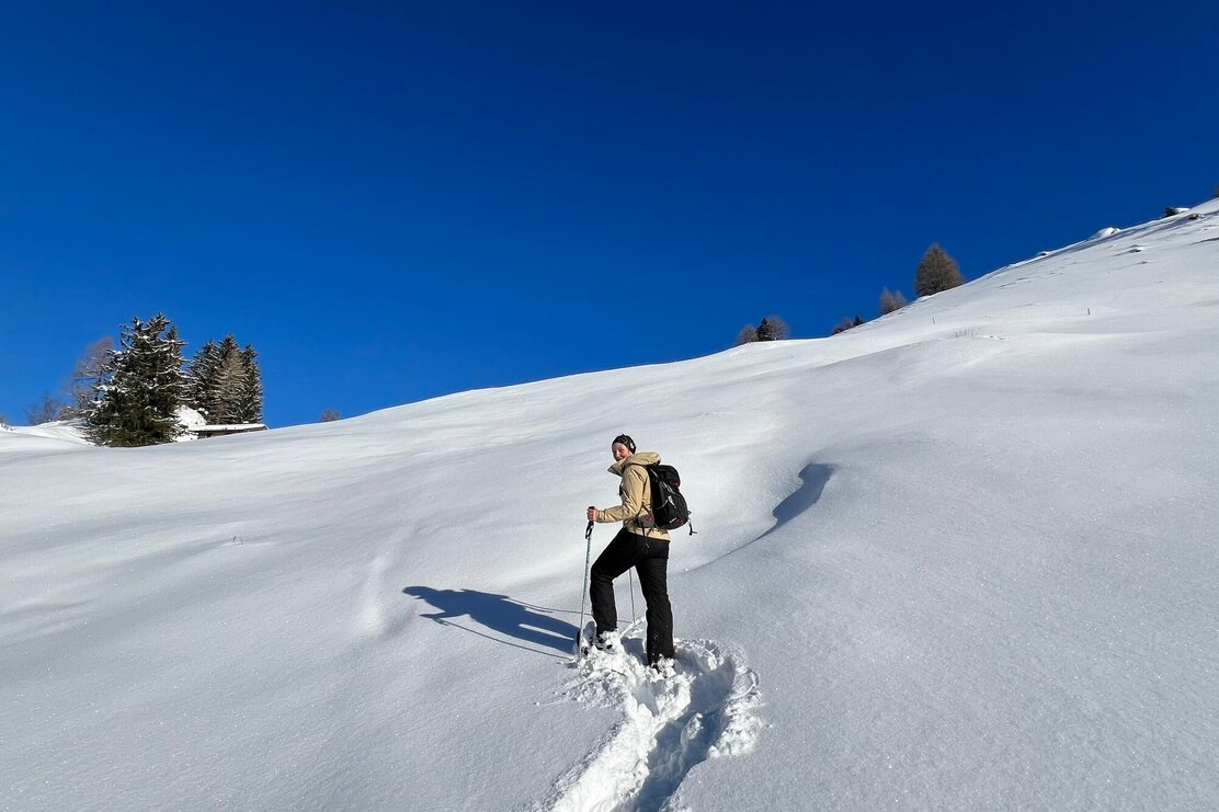 Aufstieg Höslalmen Schneeschuhtour Hösljoch | © Birgit Angermair