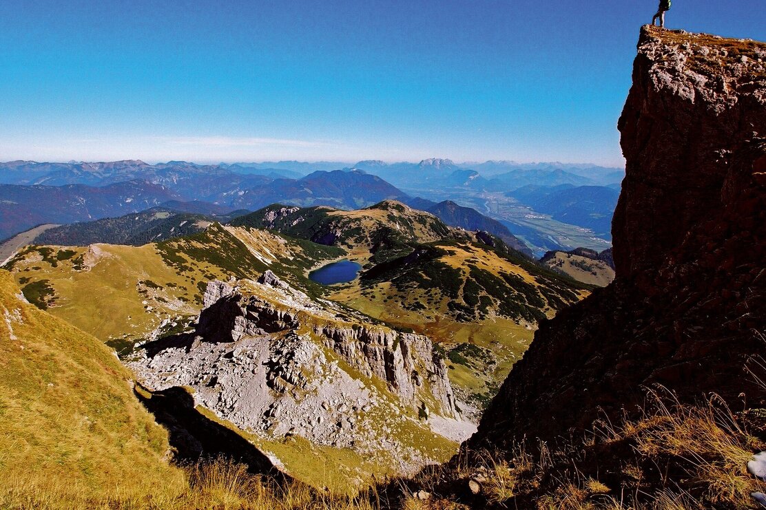 Schafsteigsattel mit Blick auf den Zireiner See