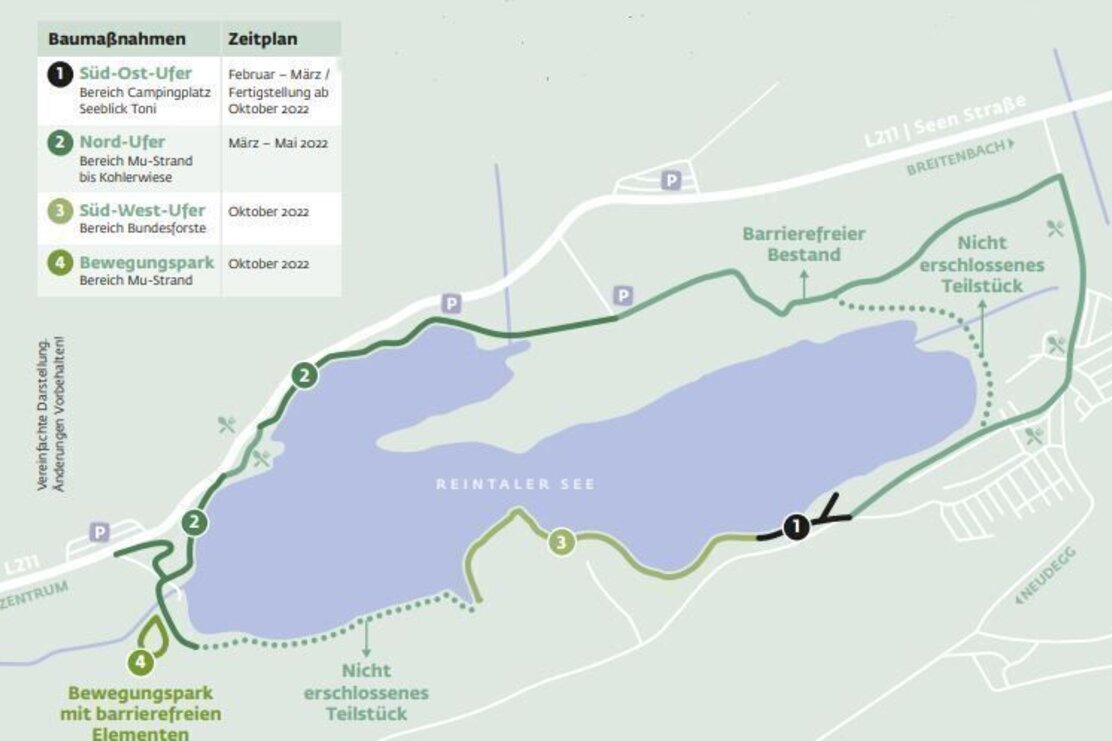 Streckenverlauf Barrierefreier Weg Reintalersee