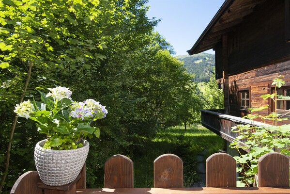 Ausblick Terrasse Ferienhaus Schafstall